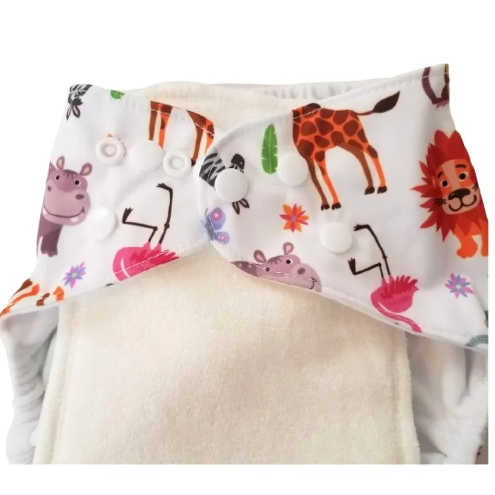 WEGREECO Cool Animals Reusable Baby Cloth Diapers With Liners - New Bundle of 2
